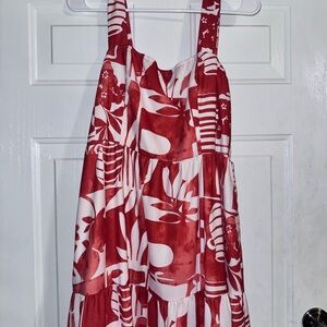 SHEIN Orange and White Patterned Dress